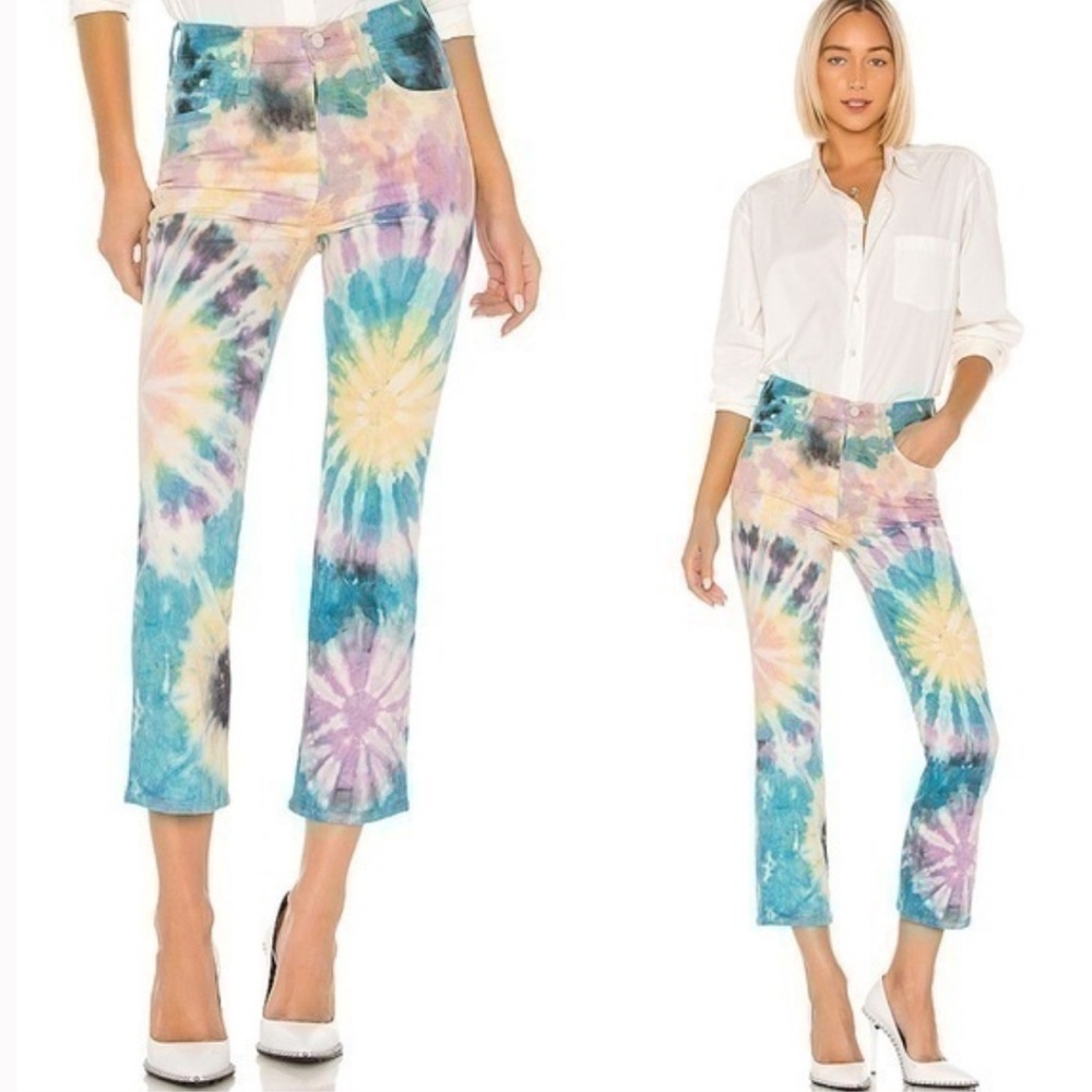 MOTHER SUPERIOR NWT SZ‎ 27 The Tripper Swirling secrets tye die jeans high Rise